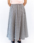 Iris Gingham Midi Skirt · Black