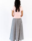 Iris Gingham Midi Skirt · Black