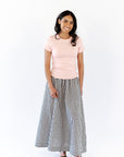 Iris Gingham Midi Skirt · Black