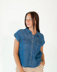 Twyla Button Up Chambray Top