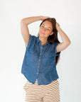 Twyla Button Up Chambray Top