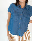 Twyla Button Up Chambray Top