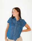 Twyla Button Up Chambray Top