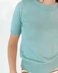 Ilona Knit Half-Sleeve Top · Jade