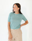 Ilona Knit Half-Sleeve Top · Jade