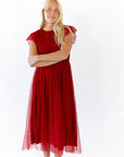 Alexa Swiss Dot Dress · Wine