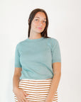 Ilona Knit Half-Sleeve Top · Jade