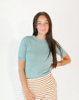 Ilona Knit Half-Sleeve Top · Jade