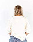 Vail Pom Pom Knit Top · Cream