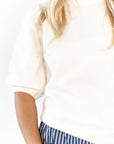 Vail Pom Pom Knit Top · Cream