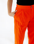 Faye Linen Pleated Pants