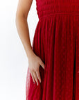Alexa Swiss Dot Dress · Wine