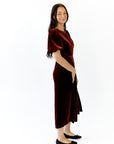 Chestnut Velvet Midi Dress
