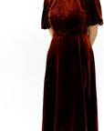Chestnut Velvet Midi Dress