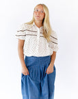 Lindie Pleated Denim Skirt