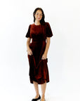 Chestnut Velvet Midi Dress