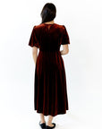 Chestnut Velvet Midi Dress