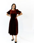 Chestnut Velvet Midi Dress