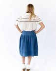 Lindie Pleated Denim Skirt