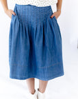 Lindie Pleated Denim Skirt