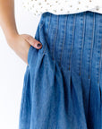 Lindie Pleated Denim Skirt