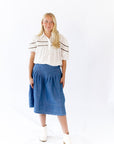 Lindie Pleated Denim Skirt