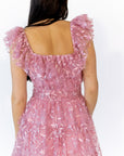 Lana Embroidered Ruffle Maxi · Pink