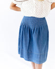Lindie Pleated Denim Skirt