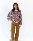 Willa Striped Button Back Sweater