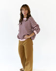Willa Striped Button Back Sweater