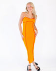 Faye Piped Maxi Dress・Orange