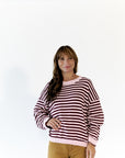 Willa Striped Button Back Sweater
