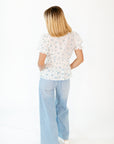 Wendy Floral Crochet Trim Top