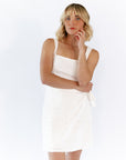 Tuck Lace Wrap Dress
