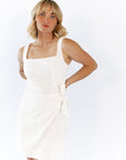 Tuck Lace Wrap Dress
