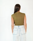 Olive Branch Scrunch Side Top
