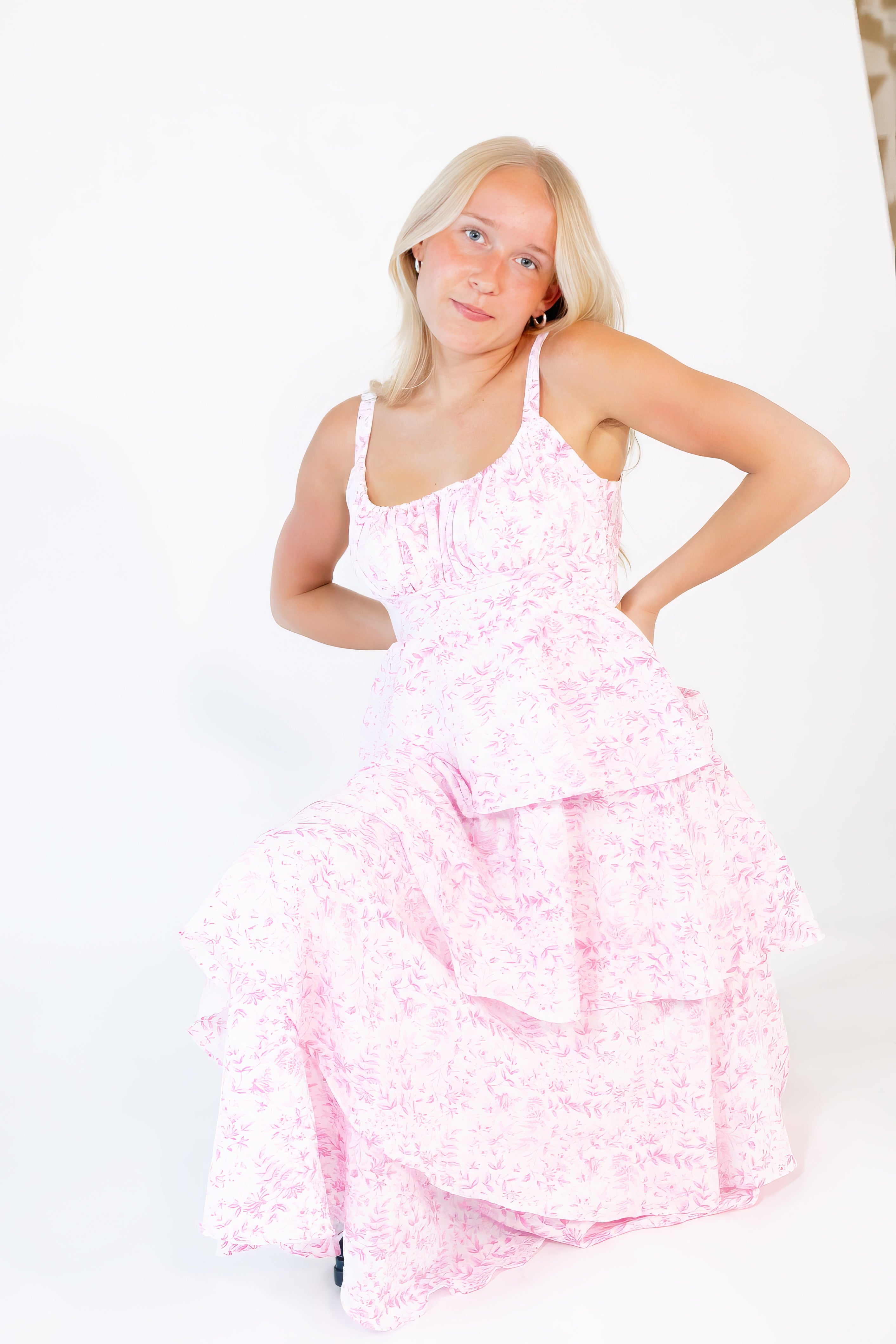 Twisted Ribbon Tiered Dress