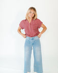 Eva Striped Button Up Top