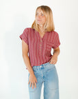Eva Striped Button Up Top