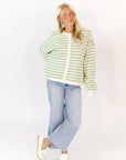 Eterne Striped Button Up Cardigan