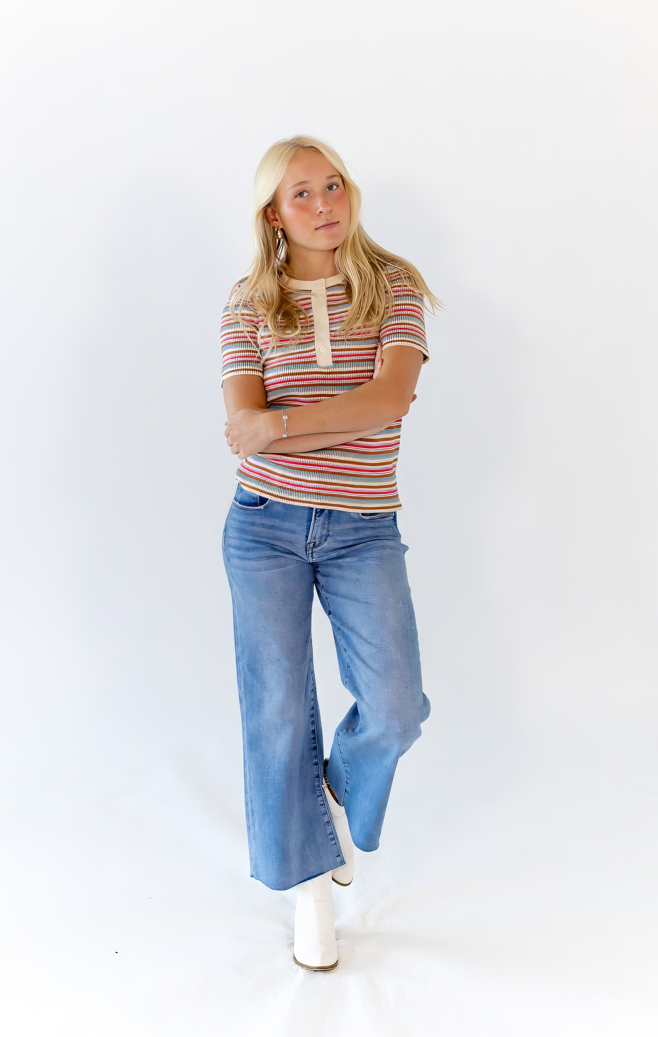 Cado Striped Knit Top