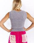 Quincy Split Neck Top · Steel