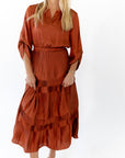 Amber Satin Midi Dress