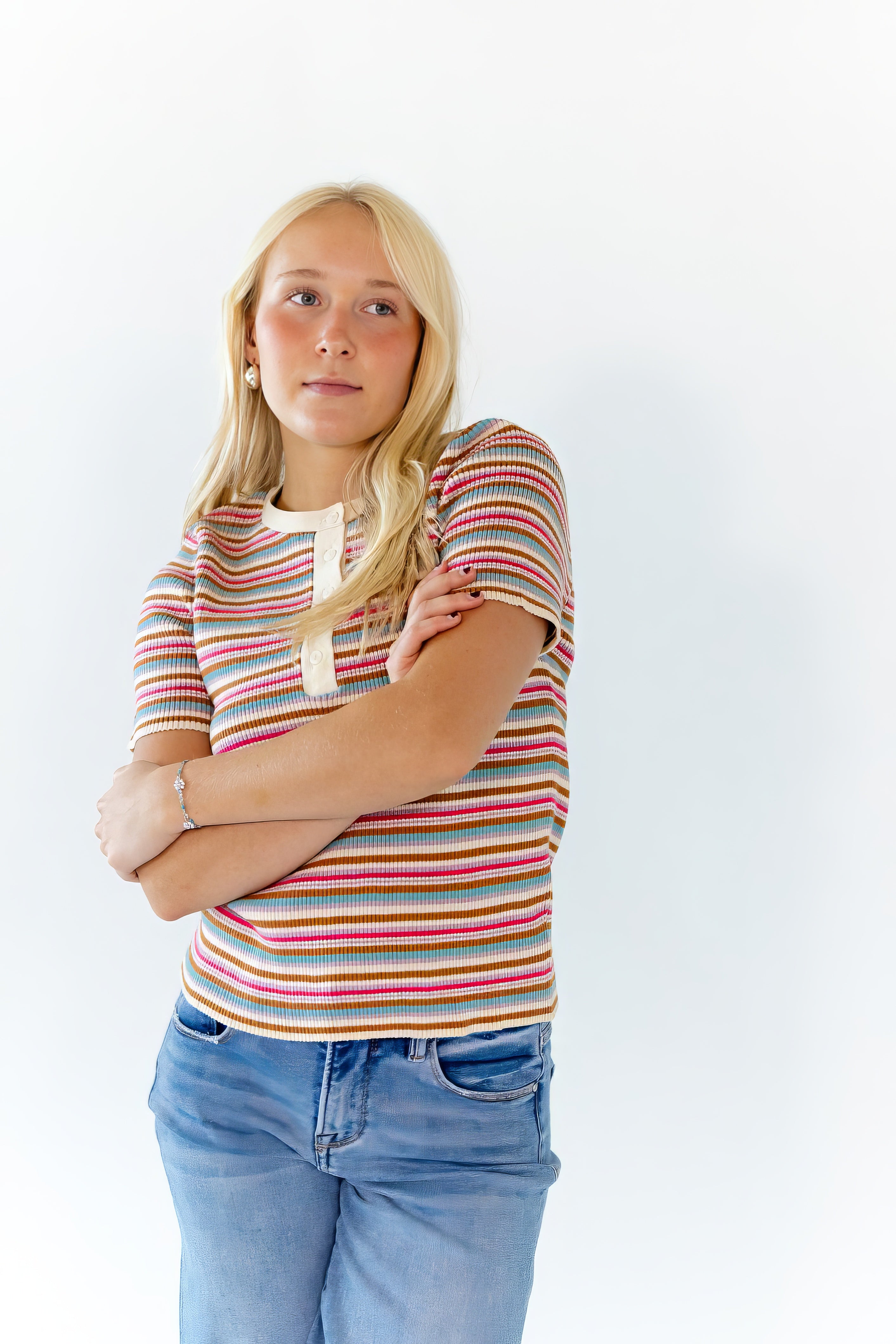 Cado Striped Knit Top