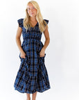 Noah Plaid Smocked Midi Dress