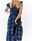 Noah Plaid Smocked Midi Dress