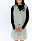 Sherilyn Corduroy Button Down Dress