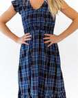 Noah Plaid Smocked Midi Dress