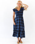 Noah Plaid Smocked Midi Dress