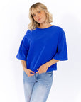 Hana Knit Top · Cobalt